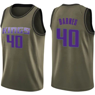 Men's Harrison Barnes Sacramento Kings Green Swingman Salute to Service Jersey
