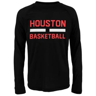 Men's Houston Rockets Black On-Court Climalite Ultimate Long Sleeve T-Shirt -