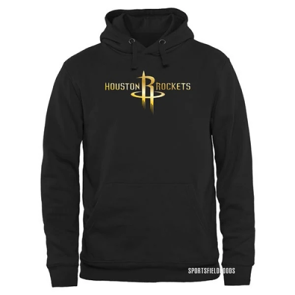 Men's Houston Rockets Gold Collection Pullover Hoodie - Black