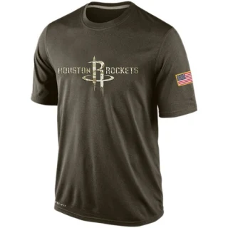 Men's Houston Rockets Olive Salute To Service KO Performance Dri-FIT T-Shirt