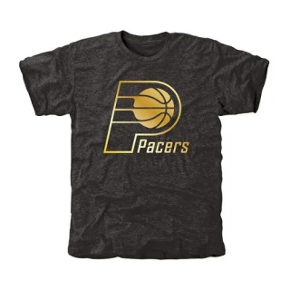 Men's Indiana Pacers Gold Collection Tri-Blend T-Shirt - Black