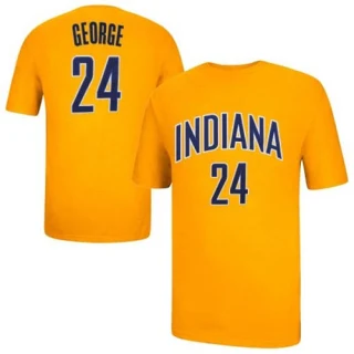 Men's Indiana Pacers Gold Game Paul George Time T-Shirt -