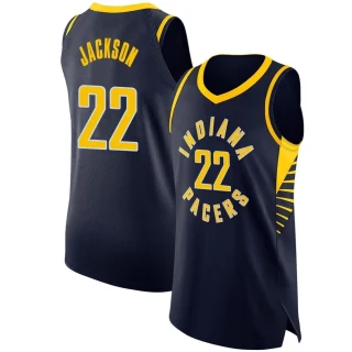 Men's Isaiah Jackson Indiana Pacers Navy Authentic Jersey - Icon Edition