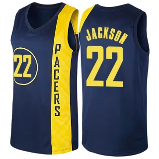 Men's Isaiah Jackson Indiana Pacers Navy Blue Swingman Jersey - City Edition