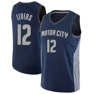 Men's Isaiah Livers Detroit Pistons Navy Swingman Jersey - City Edition