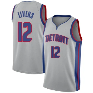 Men's Isaiah Livers Detroit Pistons Swingman Silver Jersey - Statement Edition