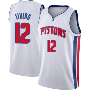 Men's Isaiah Livers Detroit Pistons White Swingman Jersey - Association Edition