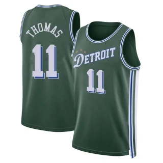 Men's Isiah Thomas Detroit Pistons Green Swingman 2022/23 City Edition Jersey
