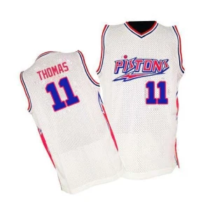 Men's Isiah Thomas Detroit Pistons White Swingman Throwback Jersey