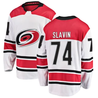 Men's Jaccob Slavin Carolina Hurricanes White Breakaway Away Jersey