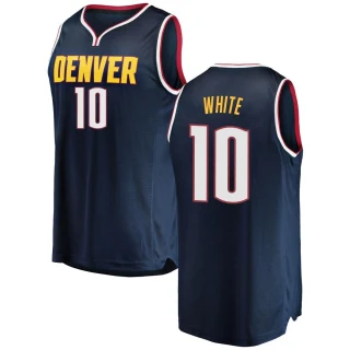 Men's Jack White Denver Nuggets White Fast Break Navy 2018/19 Jersey - Icon Edition
