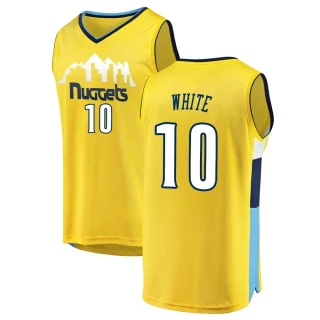 Men's Jack White Denver Nuggets White Fast Break Yellow Jersey - Statement Edition