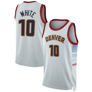 Men's Jack White Denver Nuggets White Swingman Silver 2022/23 City Edition Jersey