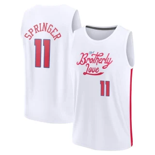 Men's Jaden Springer Philadelphia 76ers White Fast Break 2022/23 City Edition Jersey