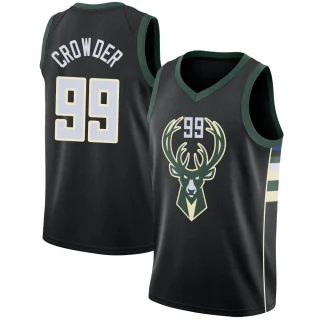 Men's Jae Crowder Milwaukee Bucks Black Swingman Jersey - Statement Edition
