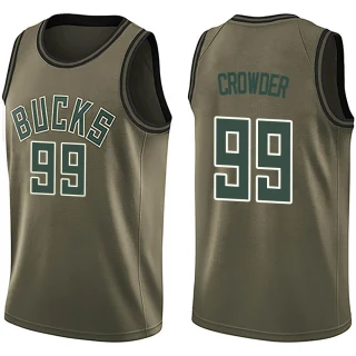 Men's Jae Crowder Milwaukee Bucks Green Swingman Salute to Service Jersey
