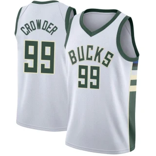 Men's Jae Crowder Milwaukee Bucks White Swingman Jersey - Association Edition