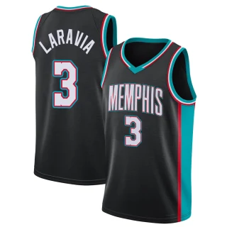 Men's Jake LaRavia Memphis Grizzlies Black Swingman 2020/21 Hardwood Classics Jersey