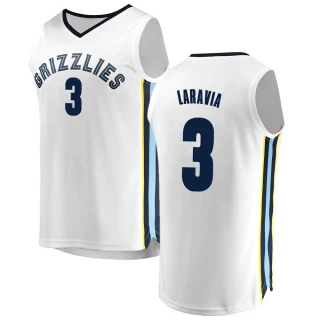 Men's Jake LaRavia Memphis Grizzlies White Fast Break Jersey - Association Edition