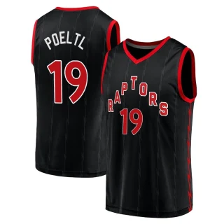 Men's Jakob Poeltl Toronto Raptors Black Fast Break 2020/21 Jersey - Statement Edition