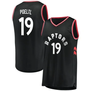 Men's Jakob Poeltl Toronto Raptors Black Fast Break Jersey - Statement Edition
