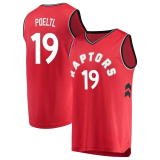 Men's Jakob Poeltl Toronto Raptors Red Fast Break Jersey - Icon Edition