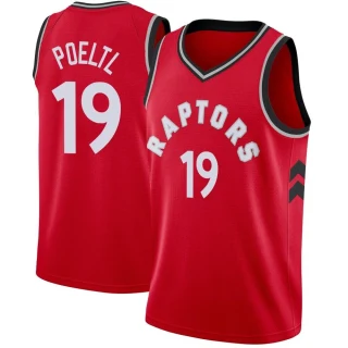 Men's Jakob Poeltl Toronto Raptors Red Swingman Jersey - Icon Edition