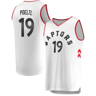 Men's Jakob Poeltl Toronto Raptors White Fast Break Jersey - Association Edition