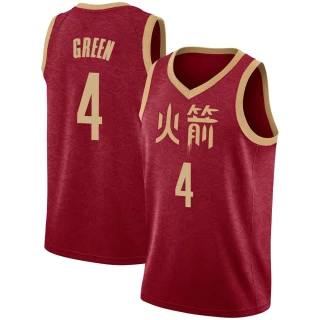 Men's Jalen Green Houston Rockets Green Swingman Red 2018/19 Jersey - City Edition