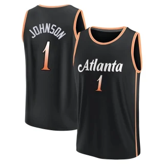 Men's Jalen Johnson Atlanta Hawks Black Fast Break 2022/23 City Edition Jersey