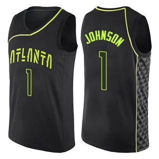 Men's Jalen Johnson Atlanta Hawks Black Swingman City Edition Jersey