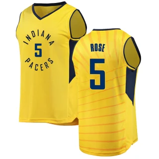 Men's Jalen Rose Indiana Pacers Gold Fast Break Jersey - Statement Edition