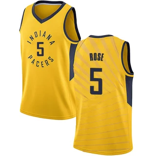 Men's Jalen Rose Indiana Pacers Gold Swingman Jersey - Statement Edition