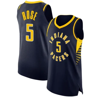 Men's Jalen Rose Indiana Pacers Navy Authentic Jersey - Icon Edition
