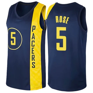 Men's Jalen Rose Indiana Pacers Navy Blue Swingman Jersey - City Edition