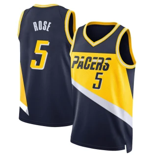 Men's Jalen Rose Indiana Pacers Navy Swingman 2021/22 City Edition Jersey