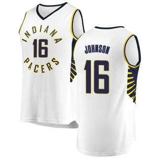 Men's James Johnson Indiana Pacers White Fast Break Jersey - Association Edition