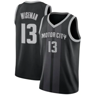 Men's James Wiseman Detroit Pistons Black Swingman 2018/19 Jersey - City Edition