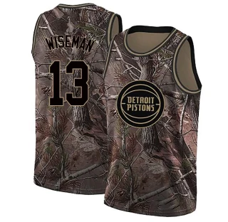 Men's James Wiseman Detroit Pistons Camo Swingman Realtree Collection Jersey