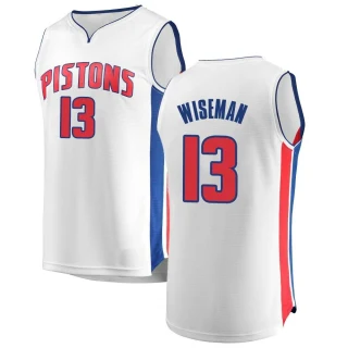 Men's James Wiseman Detroit Pistons White Fast Break Jersey - Association Edition