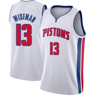 Men's James Wiseman Detroit Pistons White Swingman Jersey - Association Edition
