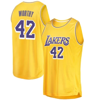 Men's James Worthy Los Angeles Lakers Gold Swingman 2018/19 Jersey - Icon Edition