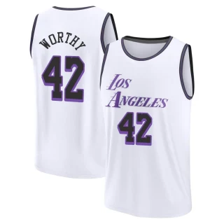 Men's James Worthy Los Angeles Lakers White Fast Break 2022/23 City Edition Jersey