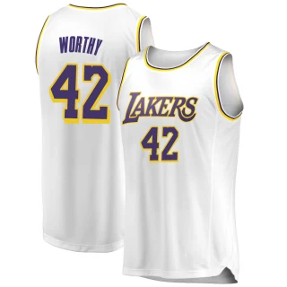 Men's James Worthy Los Angeles Lakers White Swingman 2018/19 Jersey - Association Edition