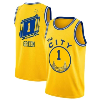 Men's JaMychal Green Golden State Warriors Gold Swingman Hardwood Classics Jersey - The City Classic Edition