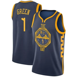 Men's JaMychal Green Golden State Warriors Gold Swingman Navy 2018/19 Jersey - City Edition