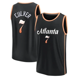 Men's Jarrett Culver Atlanta Hawks Black Fast Break 2022/23 City Edition Jersey