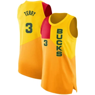 Men's Jason Terry Milwaukee Bucks Yellow Swingman 2018/19 Jersey - City Edition