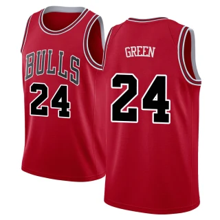 Men's Javonte Green Chicago Bulls Green Swingman Red Jersey - Icon Edition