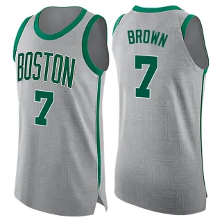 Men's Jaylen Brown Boston Celtics Brown Swingman Gray Jersey - City Edition